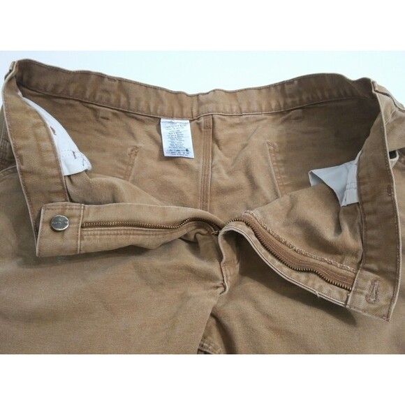 Carhartt Men's 40x30 Brown Canvas Dungaree Utility Work Duck Pants USA - Picture 3 of 9
